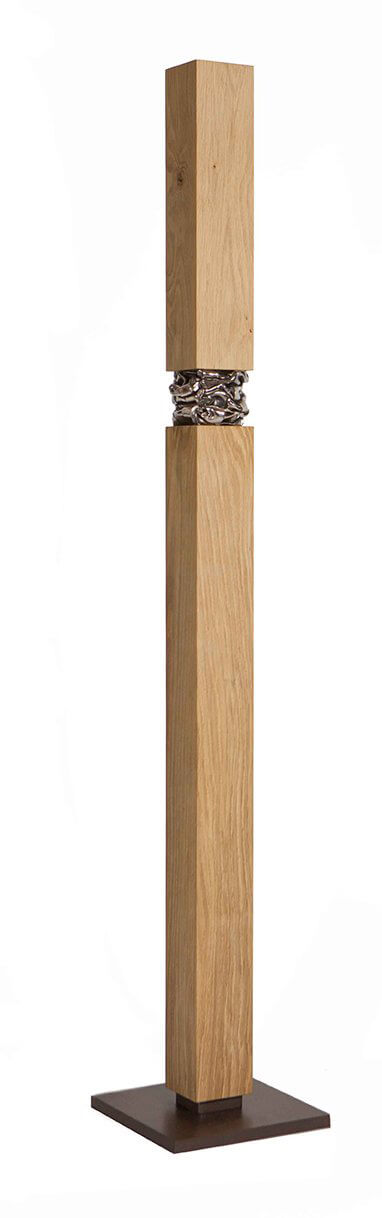 Photo sculpture Colonne d'harmonie bois. Acier, bois - 119 x10 x 10,5 cm