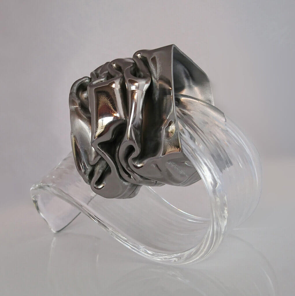 Photo sculpture Eau d’acier 1. Acier, verre – 36 x 11 x 9 cm