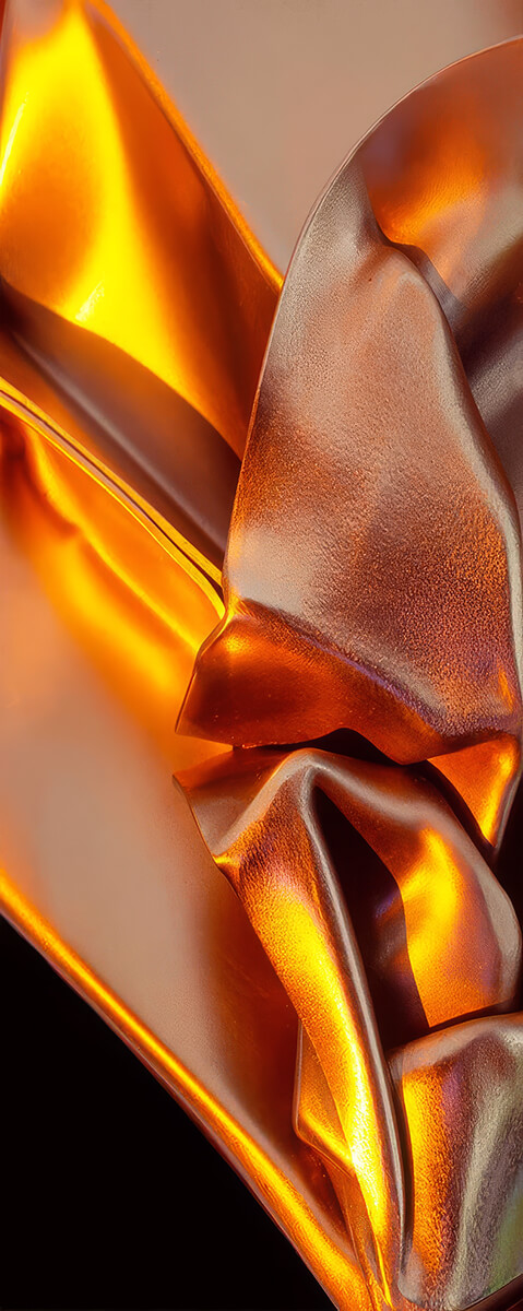 Photographie de la sculpture Eclat. Tirage sur dibond, 125 x 50 cm