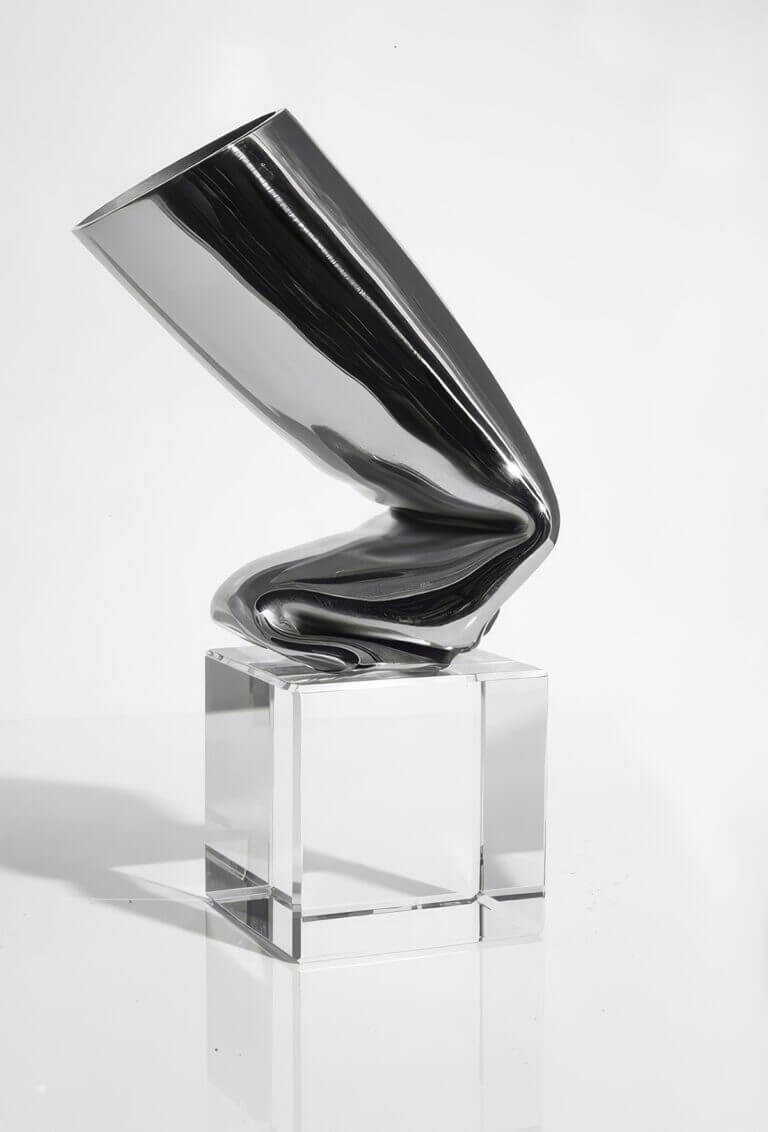 Photo sculpture Passion. Inox, cristal – 15 x 6 cm
