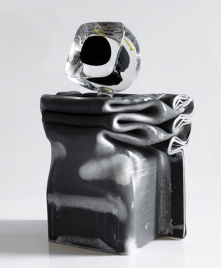 Photo sculpture Regard 1. Acier, verre – 16,5 x 12 cm