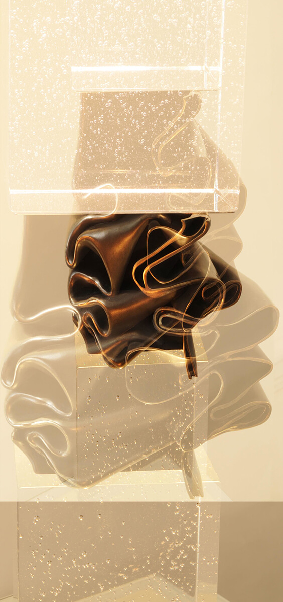 Photographie de la sculpture Souffle céleste. Tirage en subligraphie, 150 x 70 cm