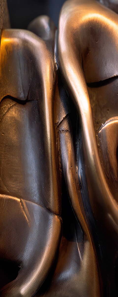 Photographie de la sculpture Symbiose. Tirage sur dibond, 110 x 88 cm