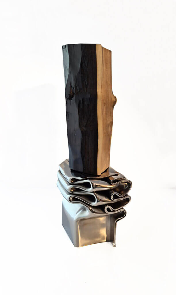 Photo sculpture Chaud-Froid. Inox, ébène - 28 x 13 x 9 cm